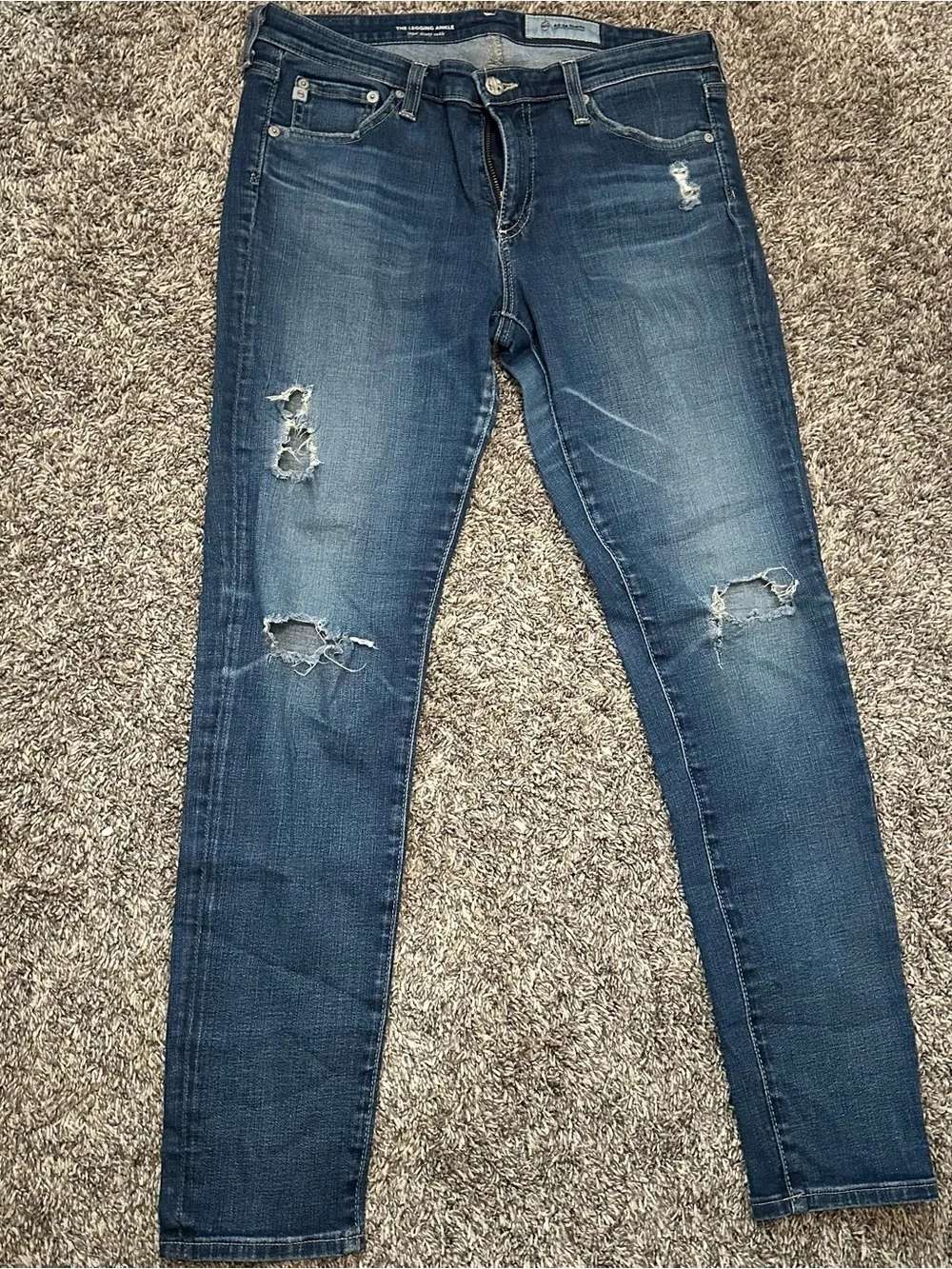 AG Adriano Goldschmied Women’s Dark Blue Skinny Jeans - Faded Wash - Picture 2 of 10